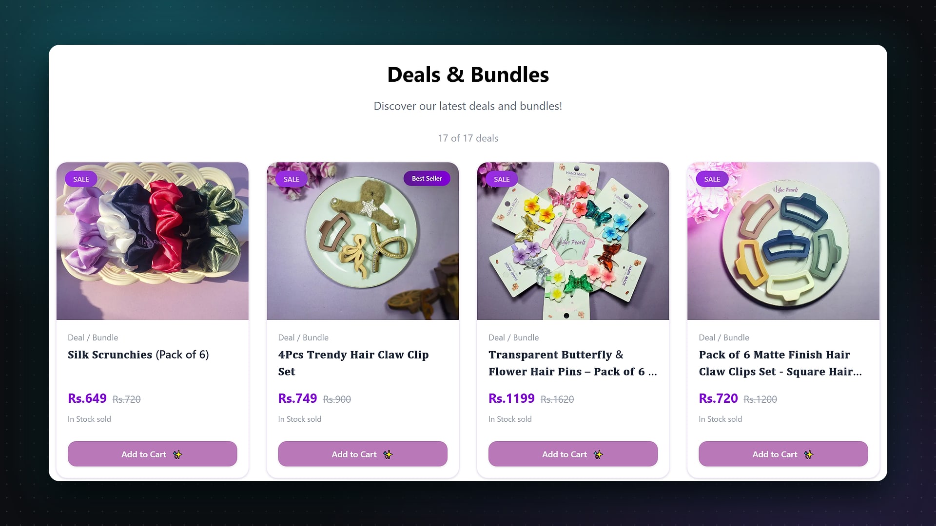 Deals and bundles page